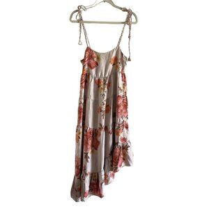 Unsubscribed Women 2 Heathered Rose Washable Silk Asymmetrical Maxi Dress NWT